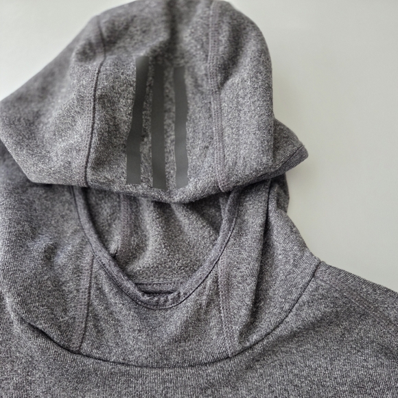 Clearance! Adidas Running Heathered Gray Long Sleeve Athletic Hoodie - Picture 6 of 16